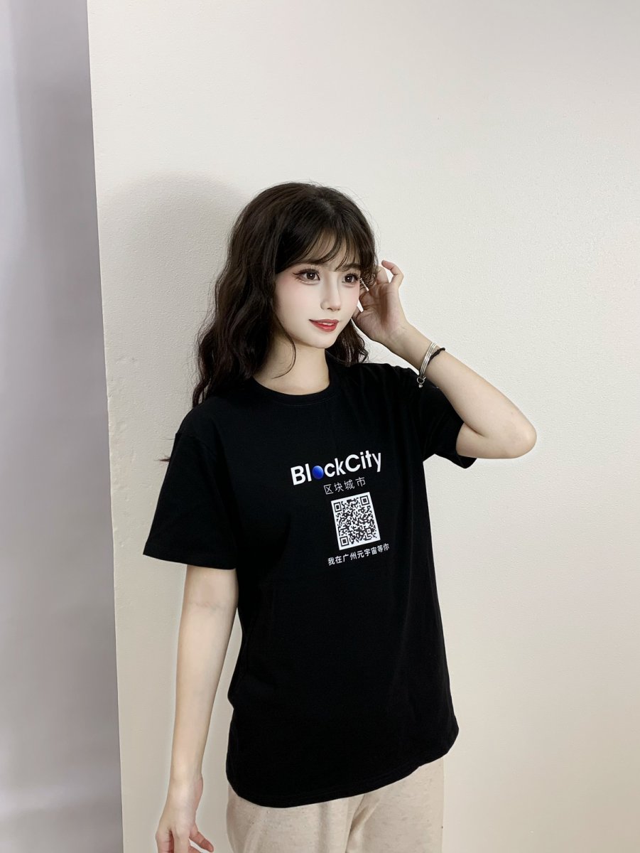 【BlockCity广州】M-正肩T恤-黑色-烫画
