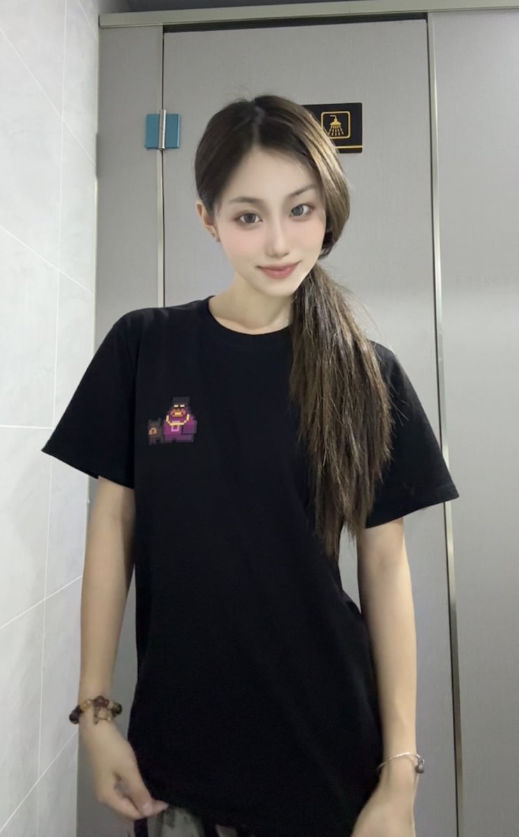 呆头猩#A0116黑色纯棉T恤