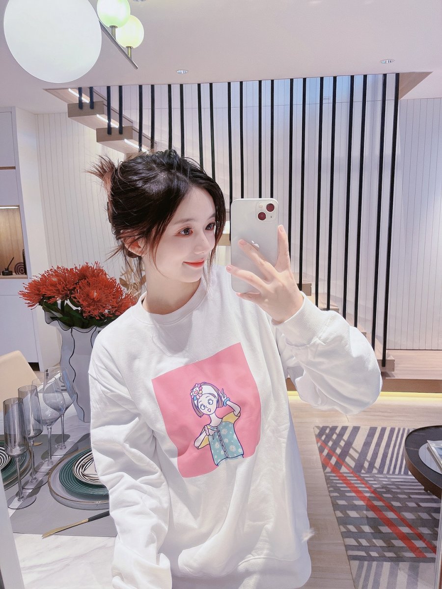 十三白头像#293 360g白色纯棉圆领卫衣