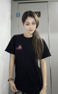 呆头猩#A0116黑色纯棉T恤