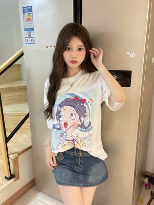 十三白鳍女子-爱乐白色纯棉落肩春夏男女T恤