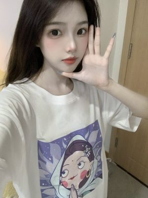 十三白 鳍女子-净尘-白色纯棉T恤