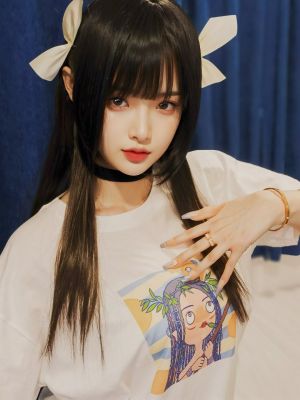 鳍女子-部落纯棉白色落肩直喷T恤