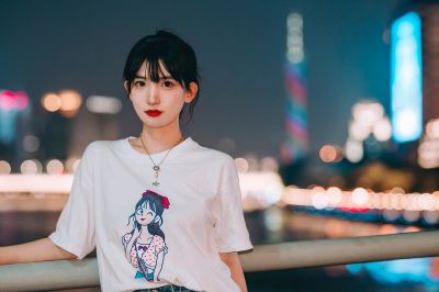 十三白头像白色纯棉T恤