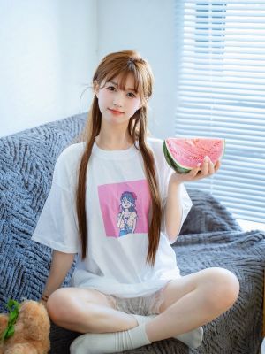 十三白头像#300纯棉白色落肩直喷T恤