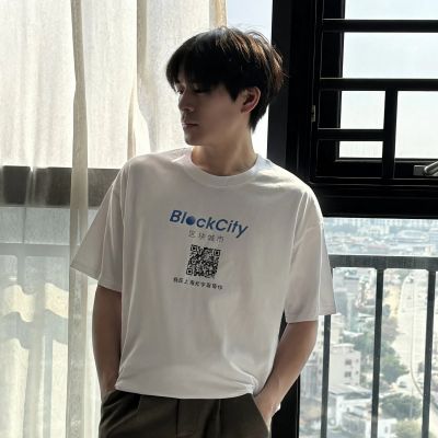 【BlockCity上海】L-落肩T恤-白色-数码直喷