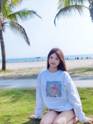 华筝【卫稻者】#0855白色纯棉圆领卫衣