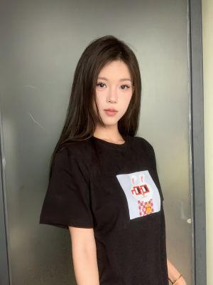 LiL Tu#0006黑色纯棉T恤