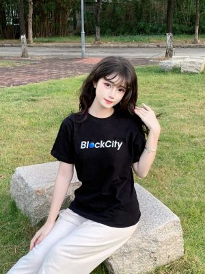 【BlockCity】M-正肩T恤-黑色-烫画