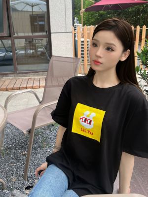 LiL Tu黑色纯棉T恤