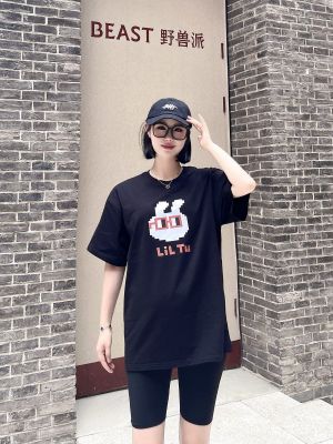 LiL Tu黑色纯棉T恤(白板)