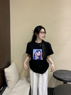 Tinyloong#0062黑色纯棉T恤