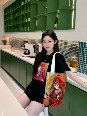 超元少女Reva 034舞娘满印斜纹绒竖款托特包