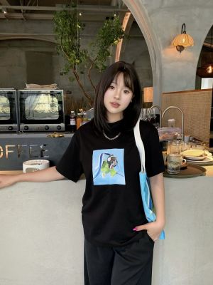 武侠港火熊系列-天外飞仙-翠舞黑色纯棉T恤