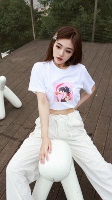 言如【卫稻者】#0921白色纯棉T恤