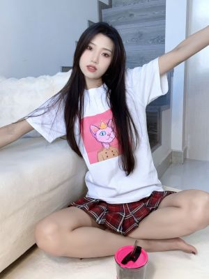 被宠坏的德文猫 #139白色纯棉T恤